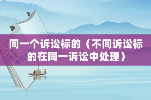 同一個訴訟標的（不同訴訟標的在同一訴訟中處理）