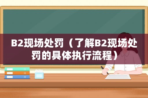 B2現(xiàn)場處罰（了解B2現(xiàn)場處罰的具體執(zhí)行流程）
