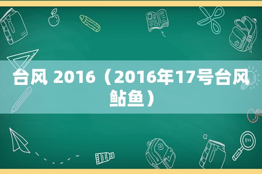 臺風(fēng) 2016（2016年17號臺風(fēng)鲇魚）