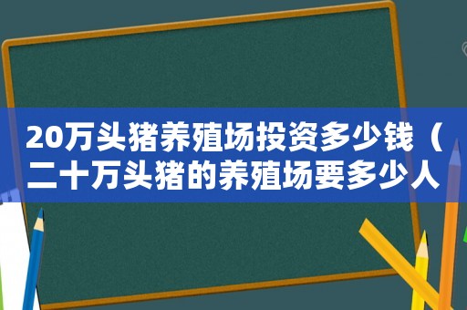 20萬頭豬養(yǎng)殖場投資多少錢（二十萬頭豬的養(yǎng)殖場要多少人工）