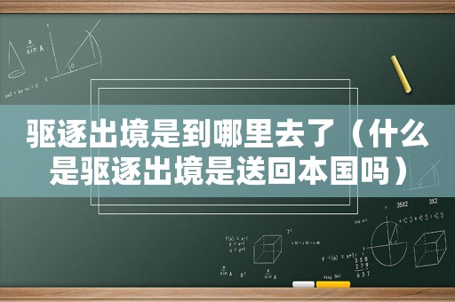 驅(qū)逐出境是到哪里去了（什么是驅(qū)逐出境是送回本國嗎）