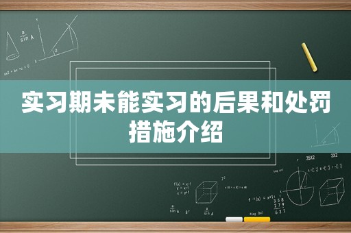 實(shí)習(xí)期未能實(shí)習(xí)的后果和處罰措施介紹