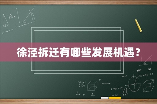 徐涇拆遷有哪些發(fā)展機(jī)遇？