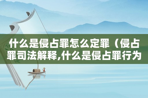 什么是侵占罪怎么定罪（侵占罪司法解釋,什么是侵占罪行為）