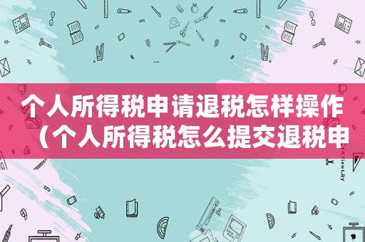 個人所得稅申請退稅怎樣操作（個人所得稅怎么提交退稅申請）