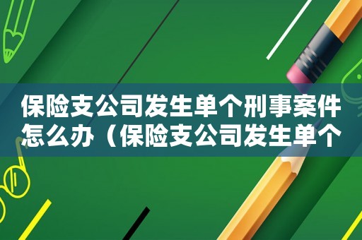 保險(xiǎn)支公司發(fā)生單個(gè)刑事案件怎么辦（保險(xiǎn)支公司發(fā)生單個(gè)刑事案件）