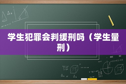 學(xué)生犯罪會判緩刑嗎（學(xué)生量刑）