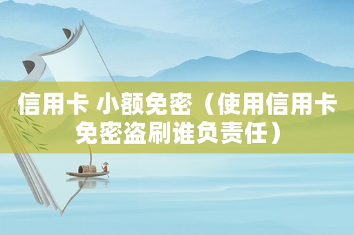 信用卡 小額免密（使用信用卡免密盜刷誰(shuí)負(fù)責(zé)任）