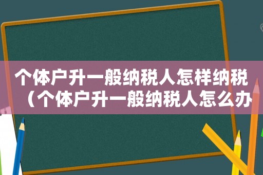個(gè)體戶升一般納稅人怎樣納稅（個(gè)體戶升一般納稅人怎么辦理）