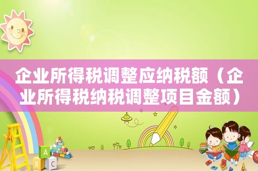 企業(yè)所得稅調(diào)整應(yīng)納稅額（企業(yè)所得稅納稅調(diào)整項目金額）