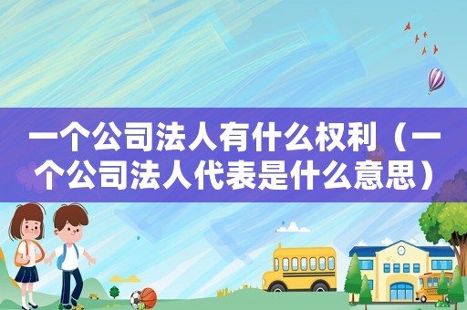 一個公司法人有什么權(quán)利（一個公司法人代表是什么意思）