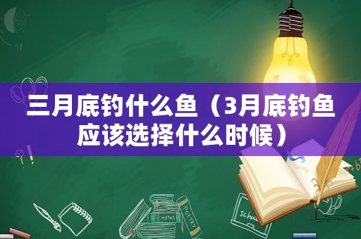 三月底釣什么魚（3月底釣魚應(yīng)該選擇什么時候）
