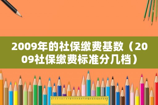 2009年的社保繳費基數(shù)（2009社保繳費標(biāo)準(zhǔn)分幾檔）