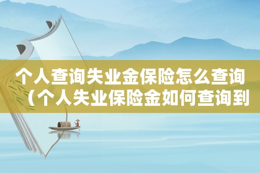 個人查詢失業(yè)金保險怎么查詢（個人失業(yè)保險金如何查詢到賬）