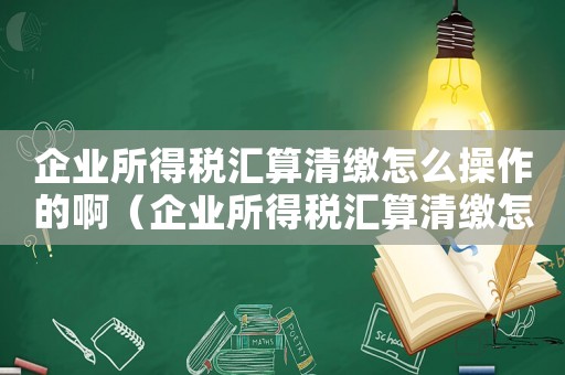 企業(yè)所得稅匯算清繳怎么操作的啊（企業(yè)所得稅匯算清繳怎么操作的）
