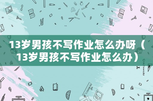 13歲男孩不寫作業(yè)怎么辦呀（13歲男孩不寫作業(yè)怎么辦）