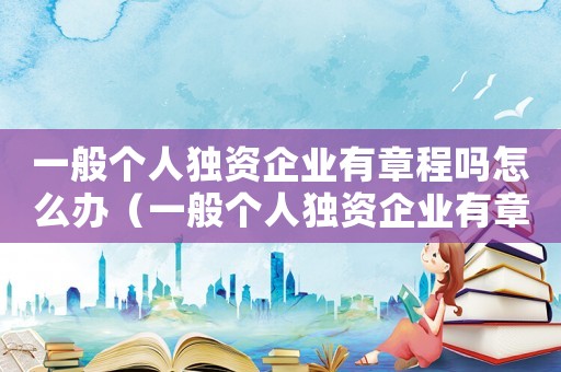 一般個人獨資企業(yè)有章程嗎怎么辦（一般個人獨資企業(yè)有章程嗎）