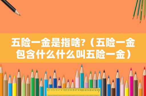 五險(xiǎn)一金是指啥?（五險(xiǎn)一金包含什么什么叫五險(xiǎn)一金）