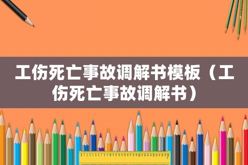 工傷死亡事故調(diào)解書模板（工傷死亡事故調(diào)解書）
