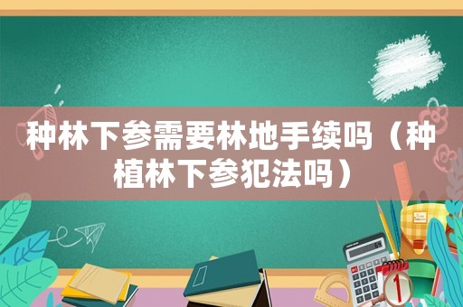 種林下參需要林地手續(xù)嗎（種植林下參犯法嗎）