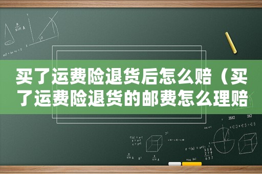 買了運費險退貨后怎么賠（買了運費險退貨的郵費怎么理賠呢）