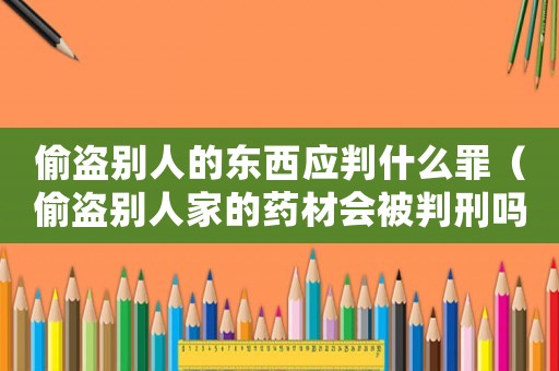 偷盜別人的東西應(yīng)判什么罪（偷盜別人家的藥材會(huì)被判刑嗎）