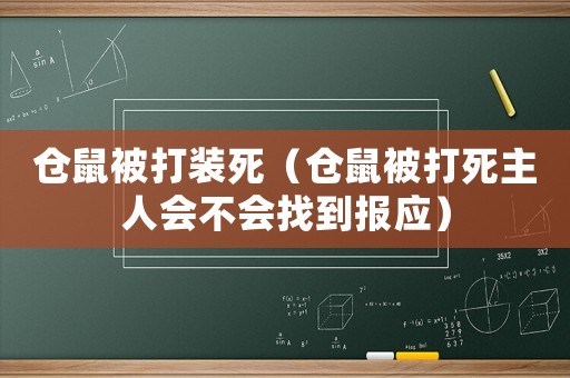倉鼠被打裝死（倉鼠被打死主人會不會找到報應(yīng)）