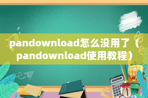 pandownload怎么沒用了（pandownload使用教程）