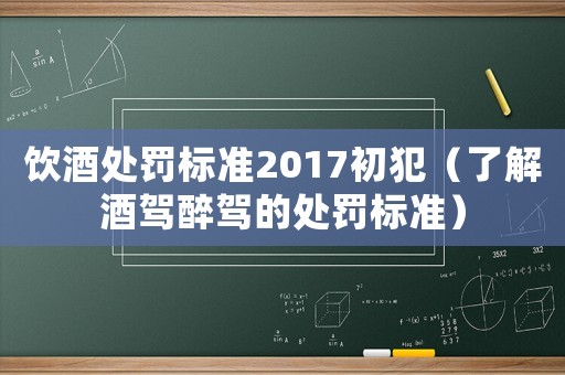 飲酒處罰標(biāo)準(zhǔn)2017初犯（了解酒駕醉駕的處罰標(biāo)準(zhǔn)）