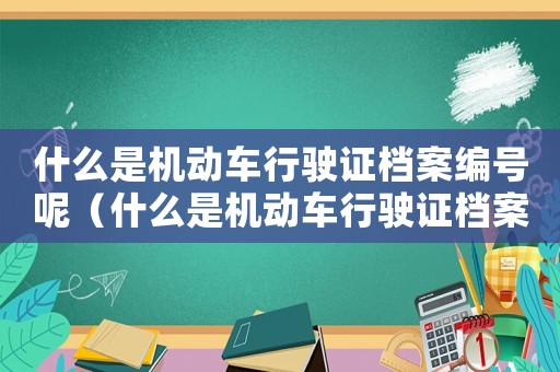 什么是機(jī)動(dòng)車行駛證檔案編號(hào)呢（什么是機(jī)動(dòng)車行駛證檔案編號(hào)）