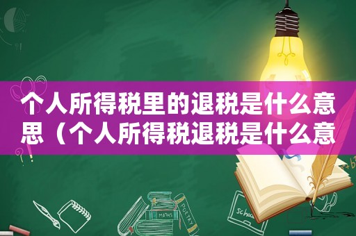 個(gè)人所得稅里的退稅是什么意思（個(gè)人所得稅退稅是什么意思?年度）