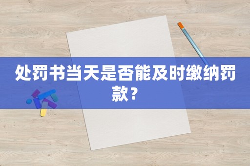 處罰書當天是否能及時繳納罰款？