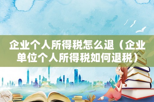 企業(yè)個(gè)人所得稅怎么退（企業(yè)單位個(gè)人所得稅如何退稅）