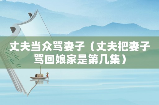 丈夫當(dāng)眾罵妻子（丈夫把妻子罵回娘家是第幾集）