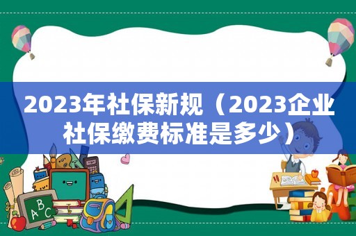 2023年社保新規(guī)（2023企業(yè)社保繳費(fèi)標(biāo)準(zhǔn)是多少）