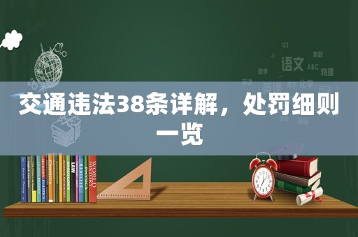 交通違法38條詳解，處罰細則一覽