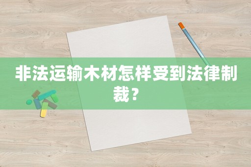 非法運輸木材怎樣受到法律制裁？