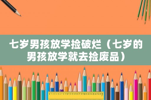 七歲男孩放學(xué)撿破爛（七歲的男孩放學(xué)就去撿廢品）