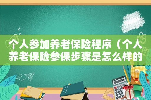 個人參加養(yǎng)老保險程序（個人養(yǎng)老保險參保步驟是怎么樣的呢）