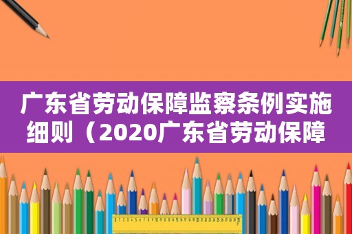 廣東省勞動保障監(jiān)察條例實(shí)施細(xì)則（2020廣東省勞動保障監(jiān)察條例解讀）