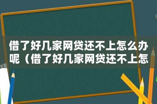 借了好幾家網(wǎng)貸還不上怎么辦呢（借了好幾家網(wǎng)貸還不上怎么辦）