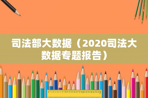 司法部大數(shù)據(jù)（2020司法大數(shù)據(jù)專題報(bào)告）