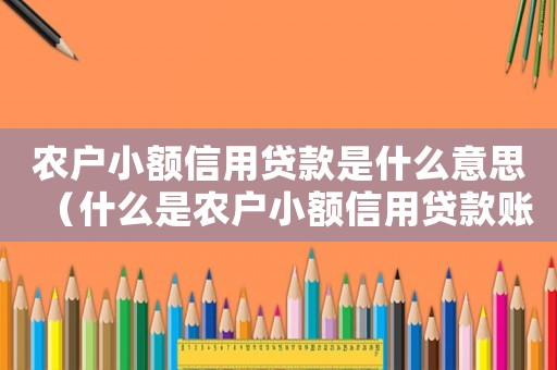 農戶小額信用貸款是什么意思（什么是農戶小額信用貸款賬戶）