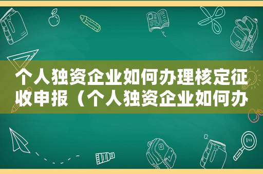 個人獨資企業(yè)如何辦理核定征收申報（個人獨資企業(yè)如何辦理核定征收）