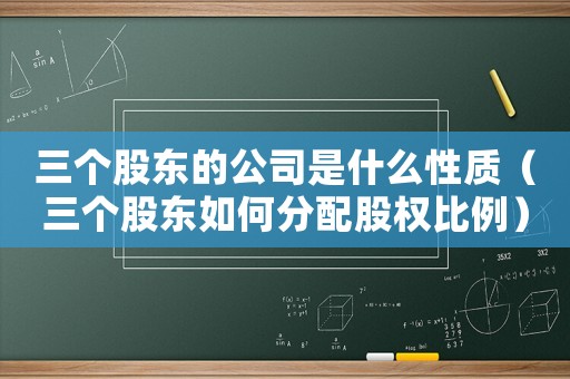 三個股東的公司是什么性質(zhì)（三個股東如何分配股權(quán)比例）