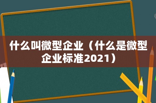 什么叫微型企業(yè)（什么是微型企業(yè)標準2021）