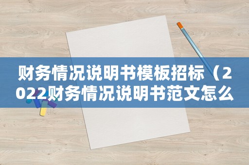 財務(wù)情況說明書模板招標(biāo)（2022財務(wù)情況說明書范文怎么寫）