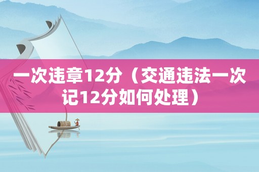 一次違章12分（交通違法一次記12分如何處理）