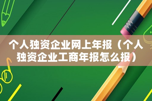 個(gè)人獨(dú)資企業(yè)網(wǎng)上年報(bào)（個(gè)人獨(dú)資企業(yè)工商年報(bào)怎么報(bào)）