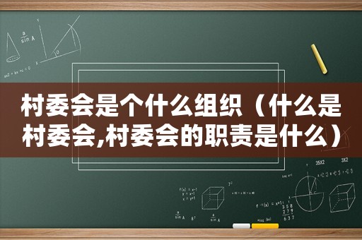 村委會(huì)是個(gè)什么組織（什么是村委會(huì),村委會(huì)的職責(zé)是什么）